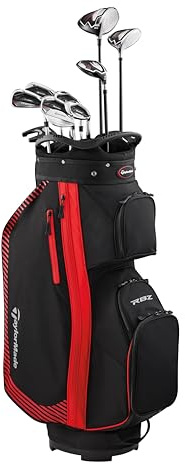 TaylorMade RBZ 2025 golfklubbor komplett set (11 stycken), svart/röd (stållegering, vanlig, höger)