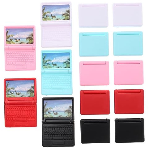 Toyvian Realistic Mini Computer for Dolls House 15pcs Toy Laptops Enhance Boys and Girls' Imagination Miniature Scene Decor