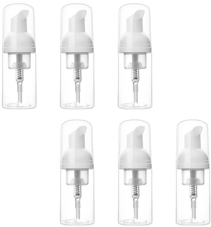 Incauca 30 ml Schaumpumpenspender in Reisegröße, schäumender Seifenspender, kleiner Handseifenspender, nachfüllbar, leere Behälter für Toilettenartikel, Flüssigkeit, Wimpernreiniger, Shampoo, 6 Stück