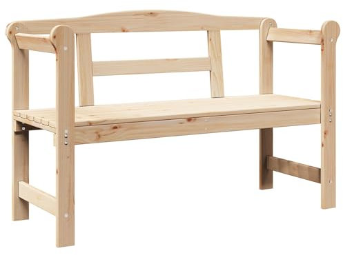 vidaXL Banco de Exterior 119x76x44 cm de Madera Sólida de Pino