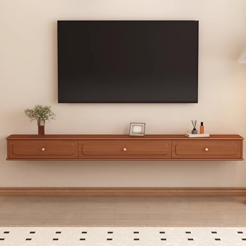 SZKTHD Mobile TV Sospeso In Legno Massello Mobile TV Sospeso Per Soggiorno Anta Per Mobiletto Retrò Mobiletto Porta TV A Parete(240CM/94.5IN)