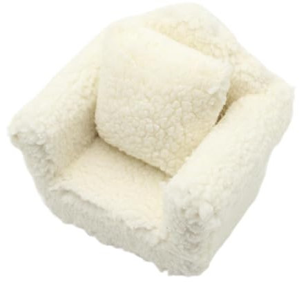 Luwecf Dollhouse Couch, Miniatursofa für 1: 6 1:12 Dollhouse Life Szene Holzrahmen Möbelpuppenzubehör Dekoration, Einzelsofa