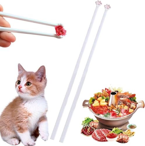 Cat Paw Chopsticks for Girls,Cute Pink Paw Prints Chinese Chopstick,Novelty Chopsticks,Reusable Non-Slip Pink Chop/Sticks,Cute Pawprint Design,UniqueCute PinkPaw Prints,Chop Sticks for Cat Lovers