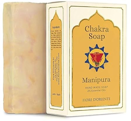LivuX Chakra-Seife Manipura – 3. Chakra Solarplexus – Handgemachte Naturseife mit Zitronengras & Rosmarin – 70 g – Vegan & Kaltgerührt – Energetisierend & Klärend 1278