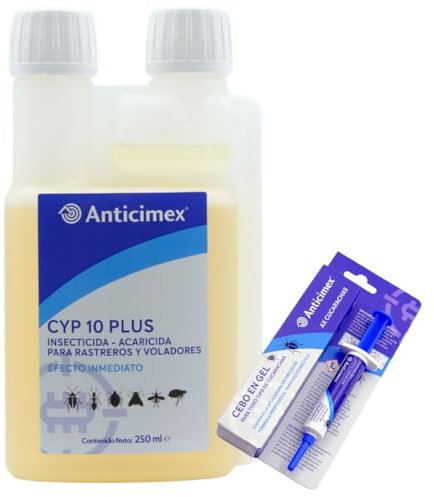 Anticimex | Pack Gel Cucarachas y CIPERGEN | Insecticida Profesional de Interior y Exterior | Gel de Acción Retardada + Concentrado con Cipermetrina | Elimina Colonias y Previene Reinfestacion
