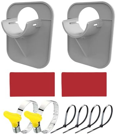 Krmoau Lot de 2 supports de tuyau de piscine de 30 à 38 mm avec serre-câbles, support de tuyau de piscine, anti-déchirure, anti-traction