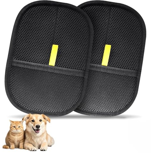 Asyduey Reusable Electrostatic Pet Hair Removal Glove, 2 Pack for Cats Dogs Grooming Brush Tool