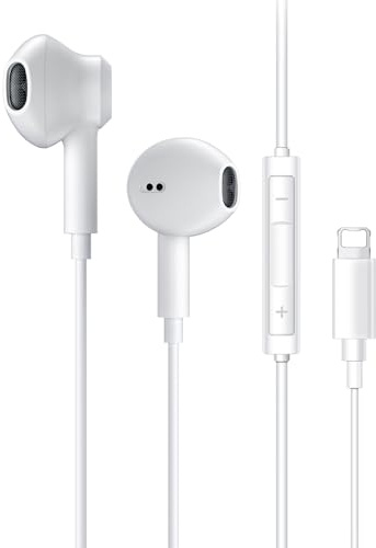 Oeing Écouteurs pour Phone, écouteurs avec câble avec Isolation du Bruit, Support contrôle du Volume des appels, Compatible avec iPhone 14/13/12,Compatible avec iOS (B1)