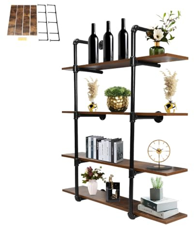 Armanyya 4-stufiges Wandregal, industrielles wandmontiertes Leiterregal, 76,2x25x110 cm, Vintage Standregal, Bücherregal, Lagerregal, für Wohnzimmer, Küche, Schlafzimmer, Badezimmer, Bars (36 Zoll)