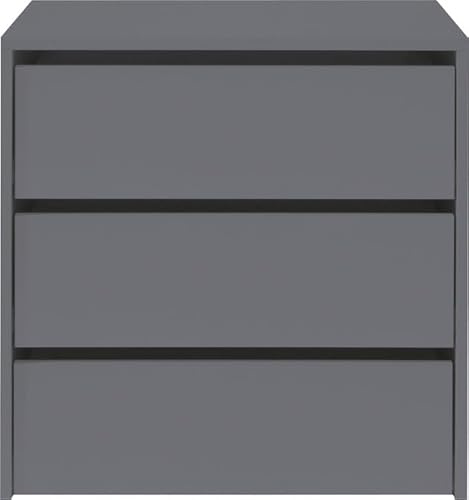 Masseno Kommode MIRA 60 cm Sideboard mit 3 Schubladen und Türen für Wohnzimmer Schlafzimmer Modern 60x45x60 cm Anthrazit/Anthrazit