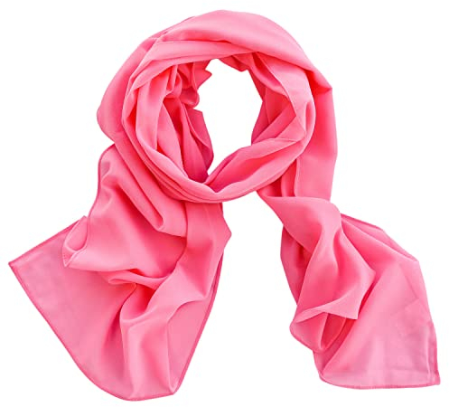 Dolce Abbraccio Damen Schal Stola Halstuch Tuch aus Chiffon für Frühling Sommer Ganzjährig Barbierosa
