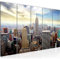Runa Art Wandbild XXL New York City Wohnzimmer Büro 200 x 80 cm Blau 5 Teilig - Made in Germany - 603455b