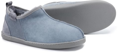 Vanuba Handgemacht Lammfell Warme Hausschuhe Herren Winter Kuschel Pantoffeln Herren Geschlossen Hüttenschuhe Herren Hausschuhe