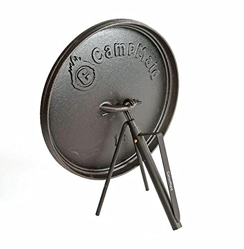 CampMaid Gusseisen Dutch Oven Zubehör - Deckelheber und Ständer in Schwarz