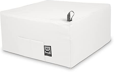 HAPPERS Puff Cama Individual. Futón o Colchón Plegable con Funda Blanco