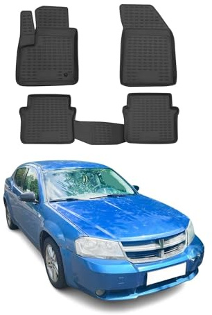 OMAC Gummimatten Fußmatten kompatibel mit Dodge Avenger 2008-2014 TPE Automatten Schwarz 4X