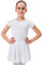 tanzmuster ® Ballettkleid Mädchen Kurzarm - Lucy - Baumwolle - Chiffon Röckchen - weiß, Größe:140/146