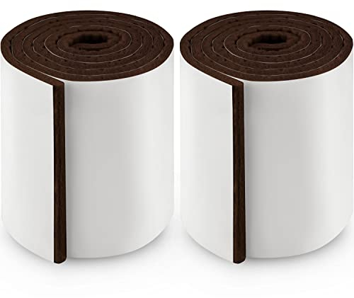Filzada® 2X Almohadillas de Fieltro Adhesivo - Rollo (100 x 10 cm) - Marrón - Patines de Muebles Profesionales de Fieltro con un Poder Adhesivo Ideal