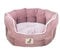 allpetsolutions Dog Bed - Warm, Fleece-Lined Machine Washable with Raised Rim - Calming Pet Sofa with Extra Soft Reversible & Removable Pillow Cushion - Pink, Large