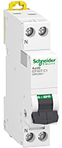 Schneider Electric - Acti9 iDT40T - disjoncteur modulaire - 1P+N - 1A - courbe C - 4500A/6kA - A9P22601