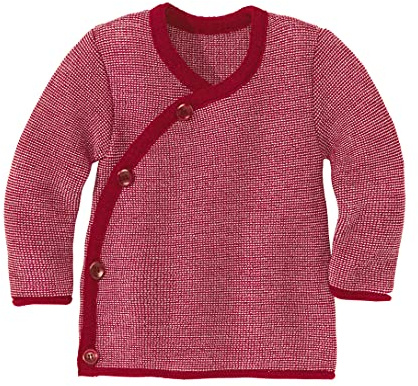 Disana Melange-Jacke Baby & Kleinkind - 100% Bio-Merino – atmungsaktiv, warm & weich, Unisex Gr. 50-104 - nachhaltig & fair – mit Wickelverschluss - Made in Germany | Bordeaux-Rosé Gr. 86-92