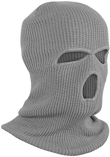 TRIXES Herren-Balaclava - 3-Loch - ideales Fahrrad- und Motorradzubehör - Thermomaske Wintermaske Nackenwärmer Skimaske Sturmhaube - Einheitsgröße - Farbe Grau