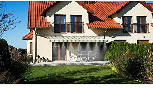 15 m / 49 ft Outdoor Misting Cooling System Garden Irrigation Kit Water Mister Nozzles