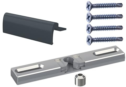 NAJDER Fenster-Balkongriff mit beweglichem Riegel, Korrosionsbeständig, Eloxiert, mit Aluminium, mit Befestigungsschrauben, Set, Premium Qualität (Farbe: RAL.7016)