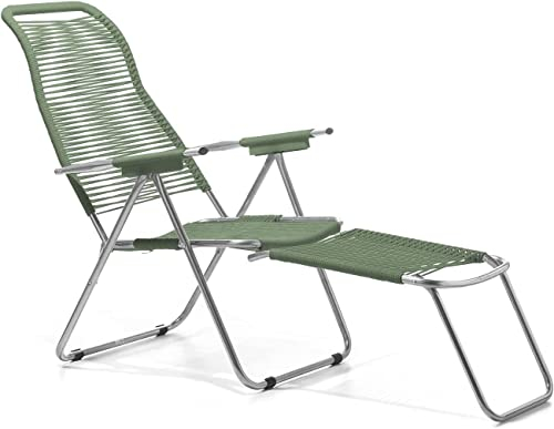 Fiam Spaghetti - Poltrona Relax Cordonata Da Esterno - Telaio Alluminio, PVC Sage Green