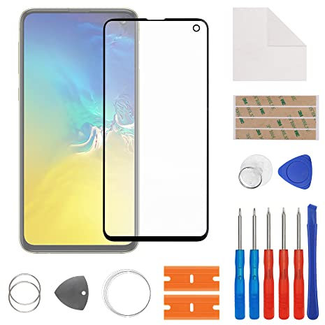SwarKing Écran de rechange en verre - Compatible avec Samsung Galaxy S10e - Avec kit de réparation