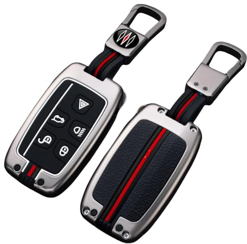 Otai Alliage de Zinc Clé de Voiture Couverture Cas Compatible avec Land Rover Range Rover Sport A9 Jaguar Coque de clé Intelligente 5 Boutons (B, Mat)