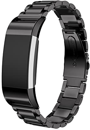Gheper Metallarmband kompatibel mit Fitbit Charge 2 Quick Easy Fit Edelstahl Armband Ersatz für Charge 2 Smartwatch Zubehör