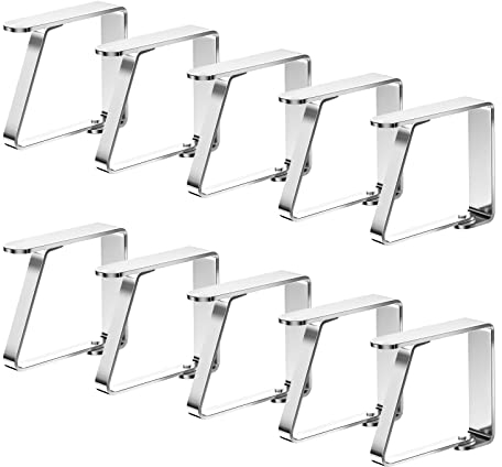 Newaner 10 stück klein tischdeckenklammer Edelstahl, Flexibler beweglich tischtuchklammern tischdeckenhalter tischklammern, tischtuch Clip zur 0-3cm stärke gartentisch, Restaurant Familie esstisch