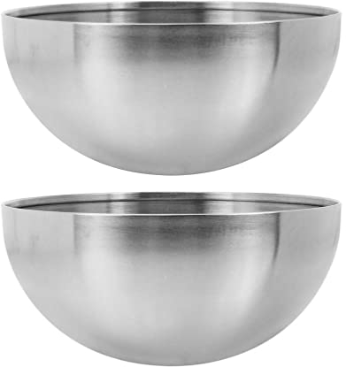 Soup Bowls 2pcs Ramen Noodle Bowl Stainless Steel Bowls Korean Bowls Metal Soup Bowl Serving Bowls for Cereal Rice Soup Noodles Salad 12cm Silver Stainless Mixing Bowls