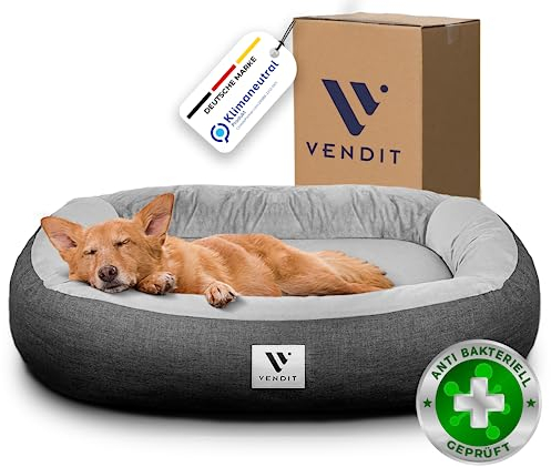 Vendit Orthopädisches Hundebett XL für mittelgroße Hunde – Memory Foam Matratze, antibakteriell & geruchsneutral, wasserfest & Kratzfest, mit abnehmbarem Bezug, rutschfest & langlebig