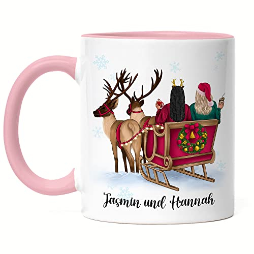 Kiddle-Design Weihnachtstasse Personalisiert Bff Tasse Rosa Idee Geschenk Beste Freundin Persönliche Freundschaftstassen Freundin Weihnachten Nikolaus Soulmate