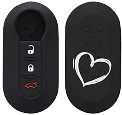 SALPIE cover chiave auto - custodia per guscio , compatibile con Fiat Lancia , copri chiave telecomando auto , 3 tasti , nero