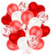 COLOFALLA 30 Pcs Luftballons Herzen Rot Weiß Ballons Folienballons Herzluftballons Valentinstag Hochzeit Geburtstag Party Deko mit 3 Bänder