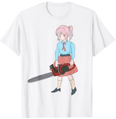 Anime Kettensäge Mädchen - Japanische Horror Ästhetische Kawaii - Säge T-Shirt