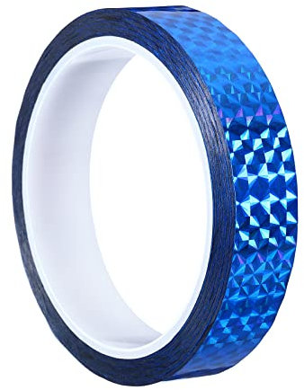 Nastro adesivo riflettente olografico, 20 mm x 50 m, autoadesivo per decorazioni fai da te, artigianato, blu