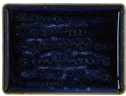 WAS Germany Assiettes plates 27 x 20 cm Lot de 6 assiettes plates en porcelaine océan foncé