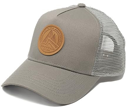 Crafton Classic Logo Mesh Trucker Cap - Baseball Cap - Unisex - atmungsaktiv - individuell verstellbar - für Damen und Herren Farbe: Classic Logo - Light Grey