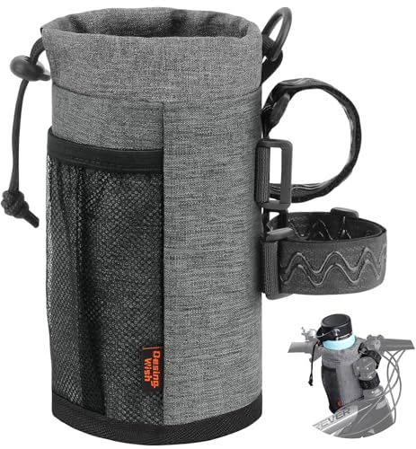 Desing Wish Porte Gourde Velo sans Vis Bidon Porte Velo avec Poche en Maille Porte Gourde VTT pour Bouteille de Vélo Guidon Poussette Porte Gourde Randonnée Scooters Fauteuil Roulant