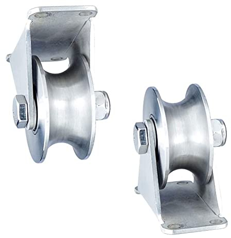 BAtlam Bürorollen mit V-Nut-Schienenrad, 2 Feste Riemenscheiben aus Edelstahl 304 mit Lager, starre Schwerlastrolle, Schiebetürrolle, für Schienenschiebetüren, mechanische Wagen und Mobile Werkbank