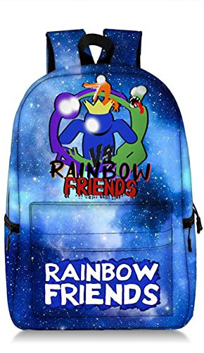 Rainbow Friends Rucksack Kinder Schultasche Regenbogen Jungen Cartoon 3D Druck Studenten Schultasche Laptop Tagesrucksack für Jungen Mädchen, Typ 3, 47 * 28cm