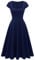 Berylove Damen Vintage Kleid Rockabilly Kleider Elegant Abendkleid Zur Hochzeitsfeier Elegantes Kleid Festlich 8009 Navy XL