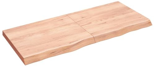 vidaXL Piano Bagno Marrone 140x60x(2-6) cm Legno Massello Trattato