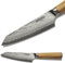 CLASSE ITALY Coltello Multiuso Medio Shotoh cm 16 in Acciaio Giapponese AUS 10 a 67 strati, Affilato a mano, Manico in Olivo, Panno pulizia incluso