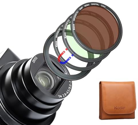 Kase Wolverine Magnetfilter-Set UV/CPL/ND64 für Sony ZV-1, RX100 Serie/für Ricoh GR II III, Neutraldichte-ND-Polarisator-Filterschutz für ZV1 RX100 VII VI V III II Kamera-Zubehör