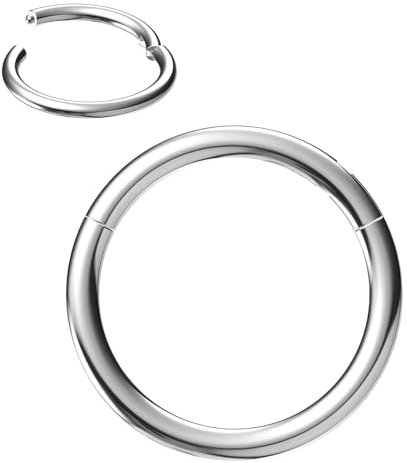 NewkeepsR Acero inoxidable 1.0mm×10mm para Hombres y Mujeres, Pendientes con bisagras para Septum, Piercing de Nariz, sin Costura, para cartílago, hélice, lóbulo de Oreja, joyería para el Cuerpo